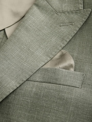 Green Regular Fit Signature Reda Italian Wool Silk Suit Jacket - Image 5 of 6