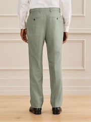 أخضر - Regular Fit Signature Reda Italian Wool Silk Suit Trouser - Image 3 of 9