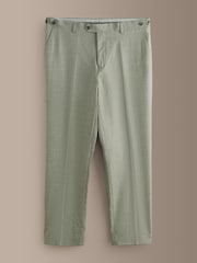أخضر - Regular Fit Signature Reda Italian Wool Silk Suit Trouser - Image 5 of 9