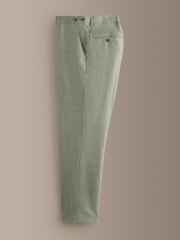 أخضر - Regular Fit Signature Reda Italian Wool Silk Suit Trouser - Image 6 of 9