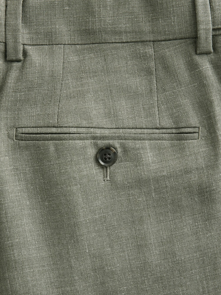 أخضر - Regular Fit Signature Reda Italian Wool Silk Suit Trouser - Image 9 of 9