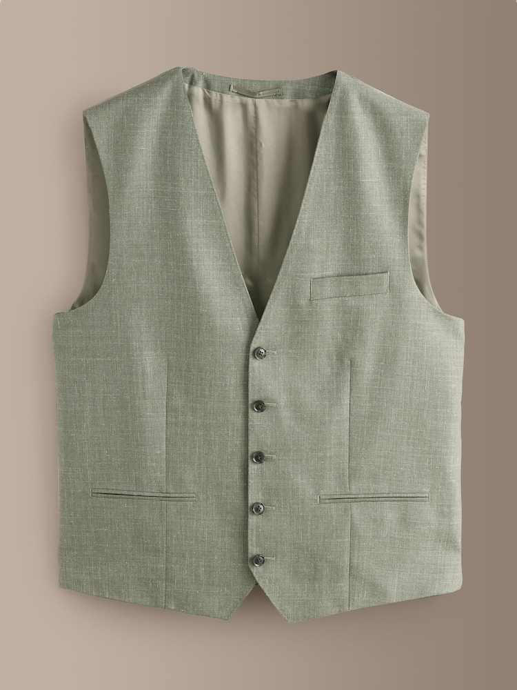 Grün - Signature Reda Anzugweste aus italienischer Wolle und Seide in normaler Passform - Bild 1 von 4 Grün - Signature Reda Anzugweste aus italienischer Wolle und Seide in normaler Passform - Bild 1 von 4