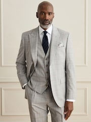 Grau - Tailored Fit Signature Zignone 100% Italian Wool Check Suit Jacket - Bild 1 von 5