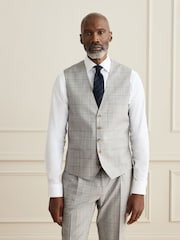 Grau - Signature Zignone Karierter Anzug in Tailored Fit aus 100% italienischer Wolle: Weste - Bild 1 von 4