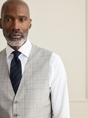 Grau - Signature Zignone Karierter Anzug in Tailored Fit aus 100% italienischer Wolle: Weste - Bild 4 von 4