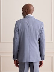 Blue Tailored Fit Signature Marzotto Italian Wool Check Suit Jacket - Image 3 of 11