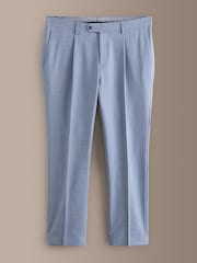 Blue Tailored Fit Signature Marzotto Italian Wool Check Suit Trousers - Image 5 of 9