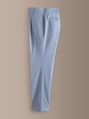 Blue Tailored Fit Signature Marzotto Italian Wool Check Suit Trousers - Image 6 of 9