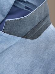 Blue Slim Fit Signature Italian Linen Suit Jacket - Image 11 of 13