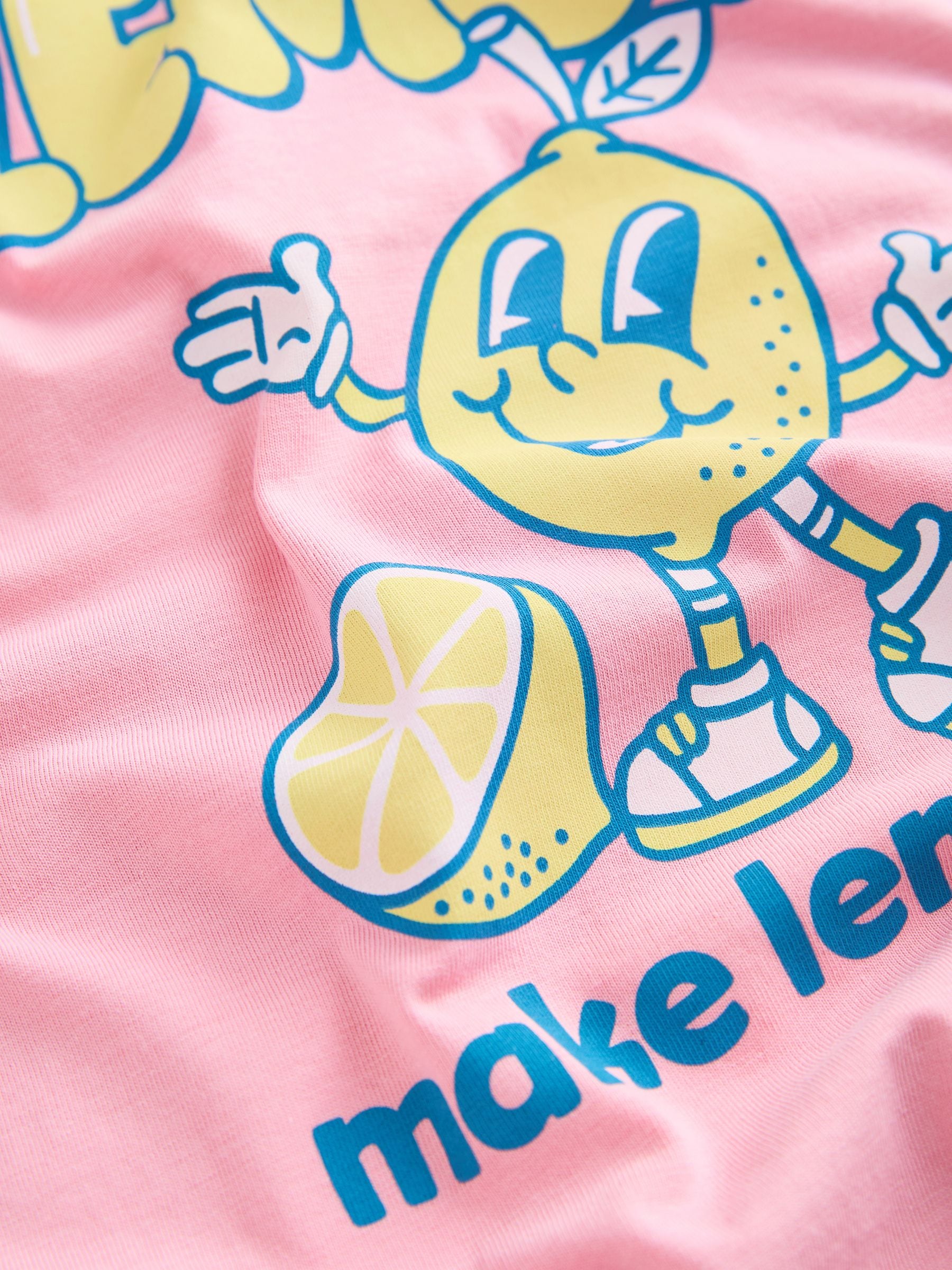 Buy Pink Lemonade Cotton Graphic Oversized T-Shirt from the Next