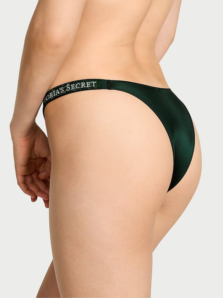 Victoria's Secret Cilantro Green Brazilian Shine Strap Knickers - Image 2 of 2 Victoria's Secret Cilantro Green Brazilian Shine Strap Knickers - Image 2 of 2