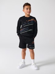 Paul Smith Junior Embroidered Stripe Black Sweatshirt and Short Set - صورة 1 من 12