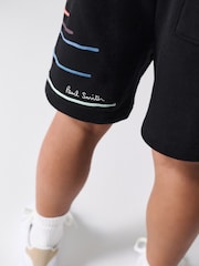 Paul Smith Junior Embroidered Stripe Black Sweatshirt and Short Set - صورة 3 من 12