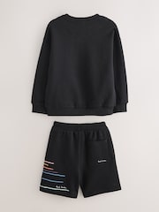 Paul Smith Junior Embroidered Stripe Black Sweatshirt and Short Set - صورة 7 من 12