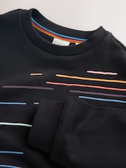 Paul Smith Junior Embroidered Stripe Black Sweatshirt and Short Set - صورة 8 من 12