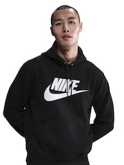 Svart - Nike Club Pull-Over Fleece Huvtröja - Bild 3 av 5
