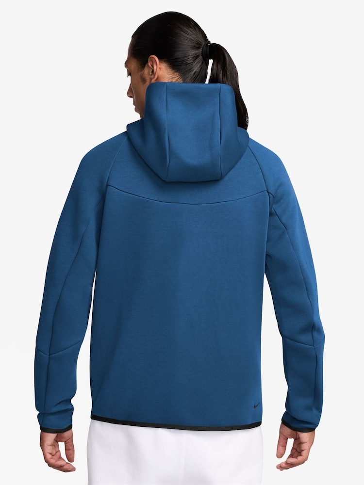 Nike Court Blue Tech Fleece Full-Zip Windrunner Hoodie - Image 2 of 5 Nike Court Blue Tech Fleece Full-Zip Windrunner Hoodie - Image 2 of 5