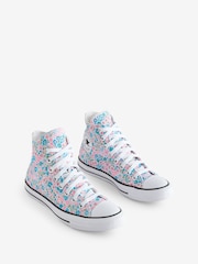 Converse Pink/Blue Chuck Taylor High All Over Mino Flowers Trainers - Image 3 of 9