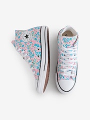 Converse Pink/Blue Chuck Taylor High All Over Mino Flowers Trainers - Image 4 of 9