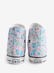 Converse Pink/Blue Chuck Taylor High All Over Mino Flowers Trainers - Image 6 of 9