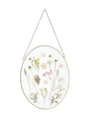 Oliver Bonas Gold Oval Dried Flower Wall Hanging - Image 4 of 4