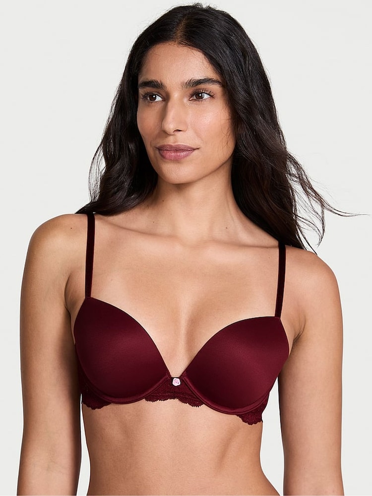 Victoria's Secret Sangria Red Lace Trim Push Up Bra - Image 1 of 2 Victoria's Secret Sangria Red Lace Trim Push Up Bra - Image 1 of 2