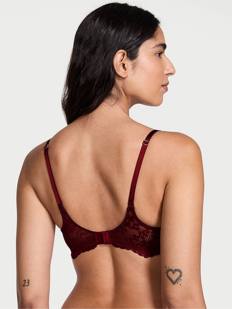 Victoria's Secret Sangria Red Lace Trim Push Up Bra - Image 2 of 2 Victoria's Secret Sangria Red Lace Trim Push Up Bra - Image 2 of 2