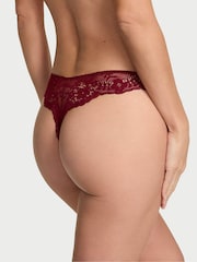 Victoria's Secret Sangria Red Thong Lace Knickers - Image 2 of 3