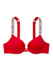 Victoria's Secret Lipstick Red Push Up Shine Strap Bra - Image 4 of 5