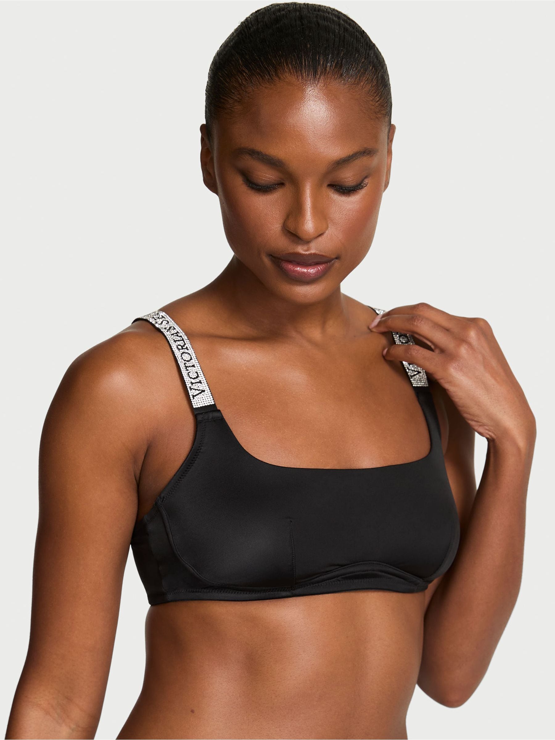 Victoria's Secret Black Shine Strap Scoop Bralette