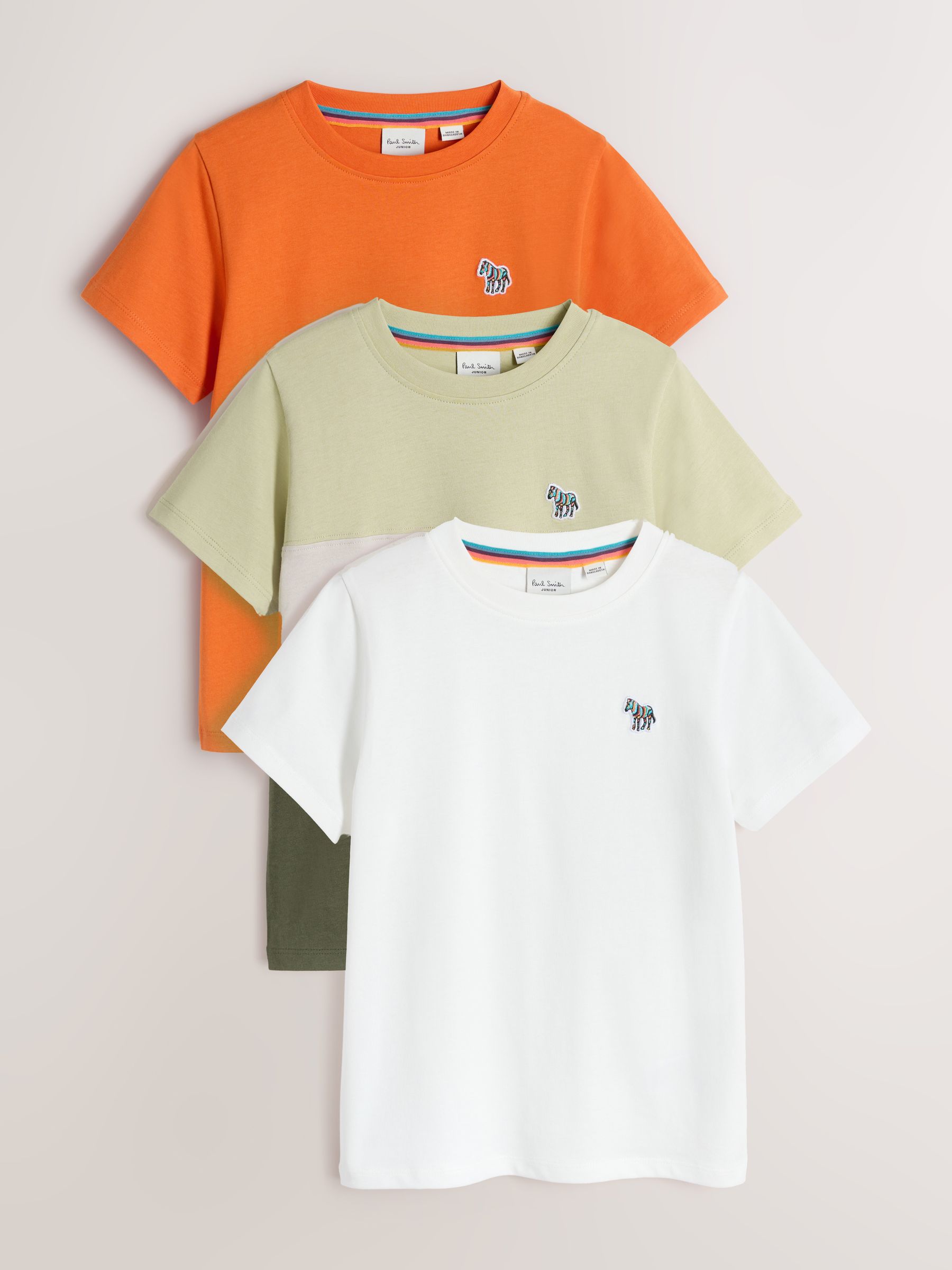 Buy Paul Smith Junior Green/Orange/White Colourblock Signature T