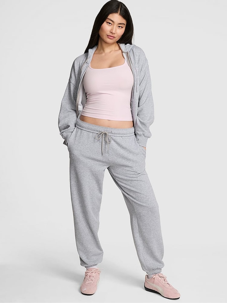 Victoria's Secret PINK Grey and Pink Fleece Joggers - Image 1 of 3 Victoria's Secret PINK Grey and Pink Fleece Joggers - Image 1 of 3