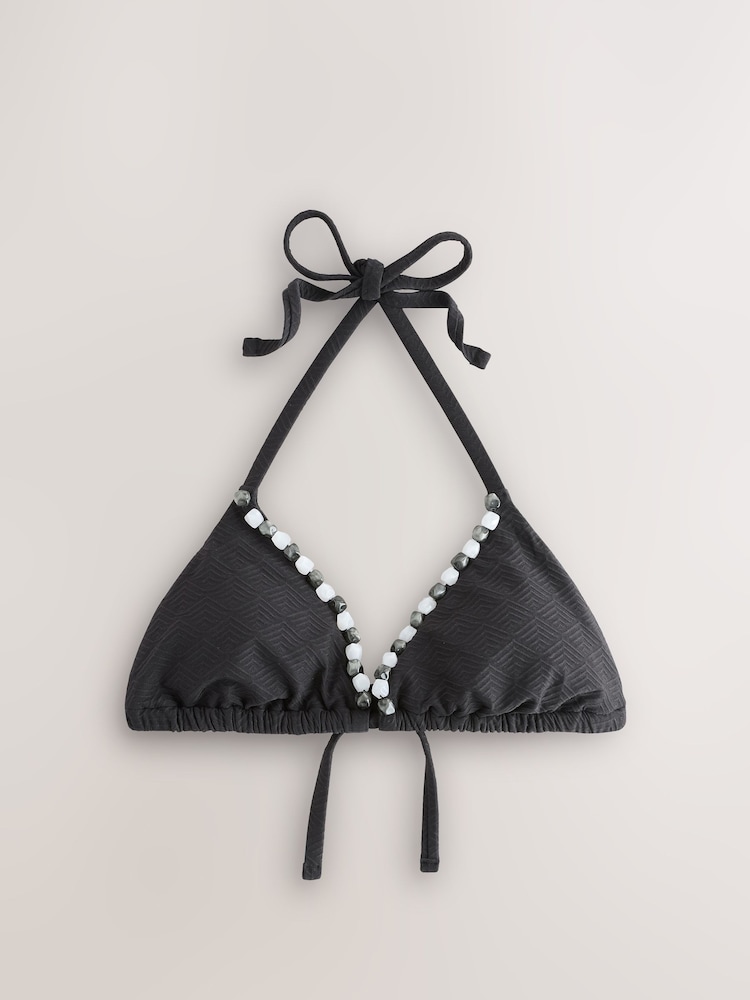 Never Fully Dressed Beaded Triangle Bikini Top - תמונה 1 מתוך 3