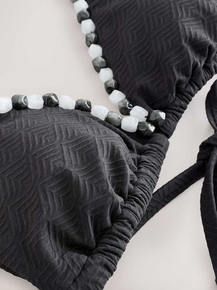 Never Fully Dressed Beaded Triangle Bikini Top - תמונה 2 מתוך 3