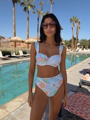 Never Fully Dressed Blue Starburst High Waist Tummy Control Bikini Briefs - Image 4 of 9