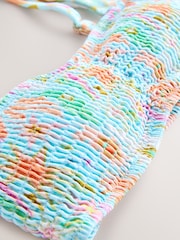 Never Fully Dressed Blue Starburst Bandeau Shirred Bandeau Bikini Top - Image 7 of 7