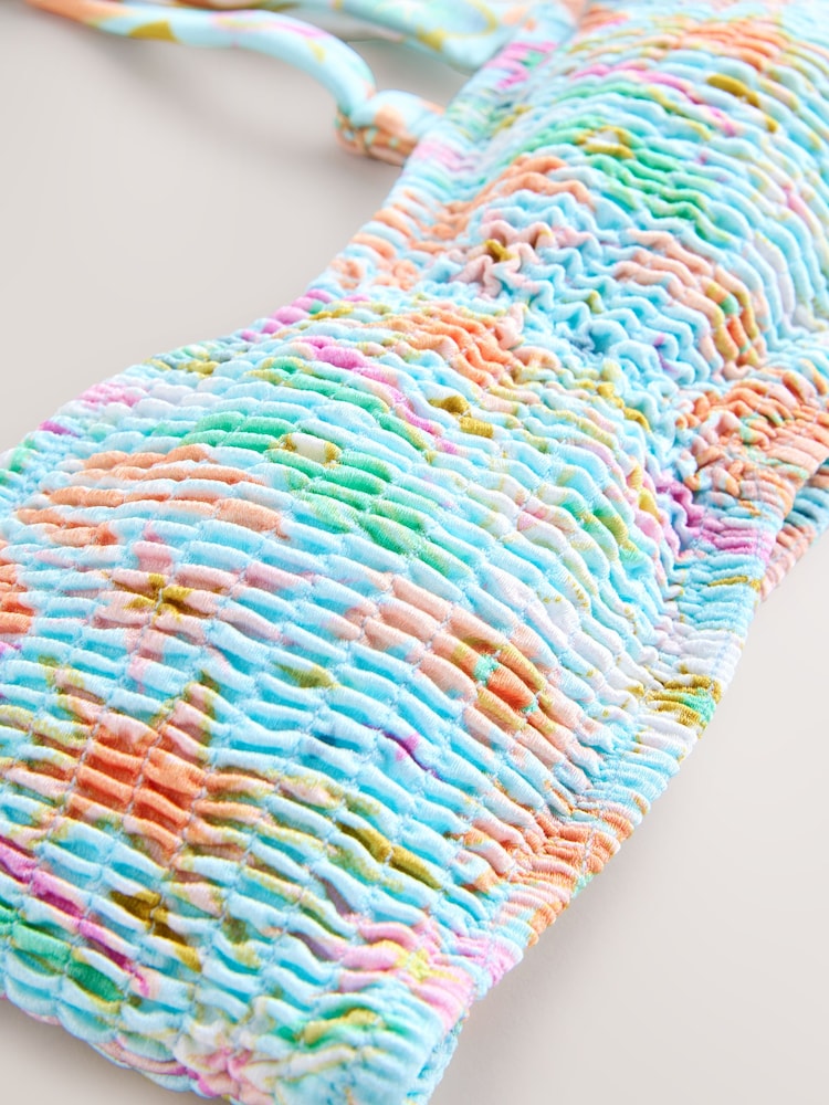 Never Fully Dressed Blue Starburst Bandeau Shirred Bandeau Bikini Top - Image 7 of 7