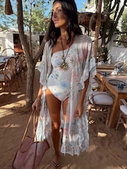 Never Fully Dressed White Sol de Palma Viscose Kimono - Image 2 of 5