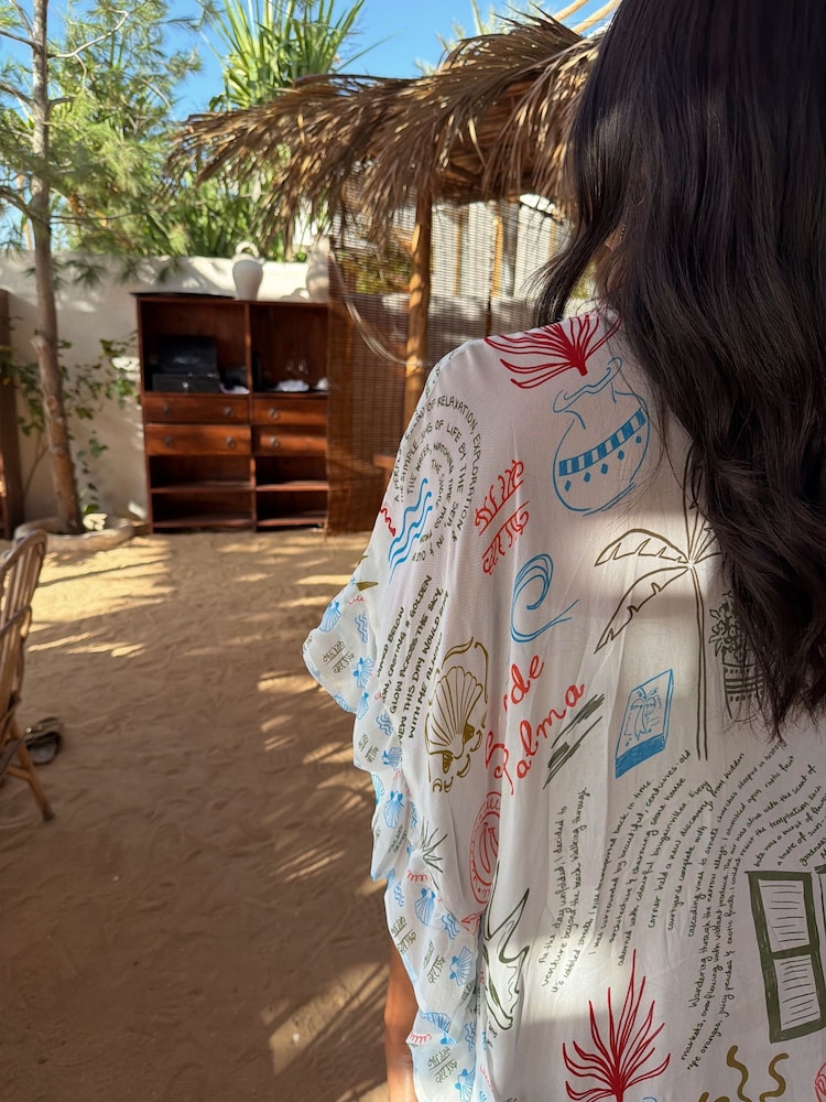 Never Fully Dressed White Sol de Palma Viscose Kimono - Image 5 of 5