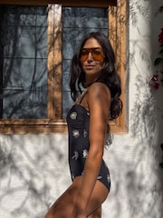 Never Fully Dressed Black Lurex Tummy Control Swimsuit - Image 2 of 4