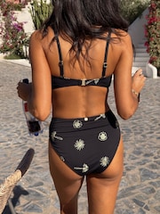 Never Fully Dressed Black Lurex Tummy Control High Waist Bikini Breif - Image 2 of 5