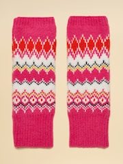 Joules Kara Pink Fingerless Fairisle Glove - Image 1 of 3