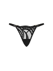 Victoria's Secret Winter Wine Red G-String Lace Embroidery Knickers - Image 4 of 5