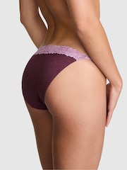 Victoria's Secret PINK Burgandy Red Bikini Cotton Heather Lace Trim Knickers - Image 2 of 2