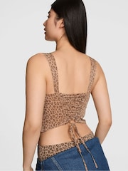 Victoria's Secret Pink Brown Leopard Animal Print Cropped Corset Top - Image 2 of 2