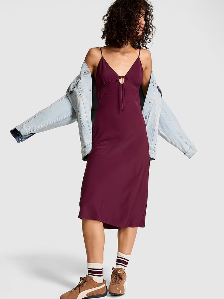 Victoria's Secret PINK Purple Rose Slip Dress - Image 1 of 2 Victoria's Secret PINK Purple Rose Slip Dress - Image 1 of 2