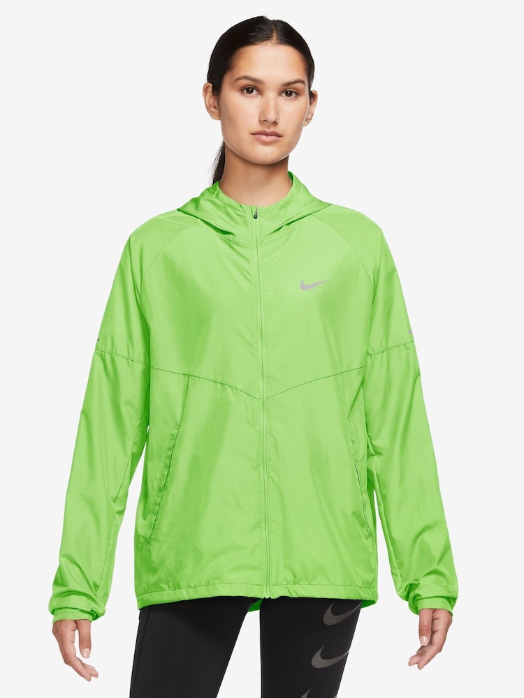 Nike Lime Green Repel Miler Running Jacket - Image 1 of 4 Nike Lime Green Repel Miler Running Jacket - Image 1 of 4