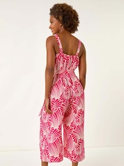 Roman Pink Abstract Strappy Jumpsuit - Image 3 of 5