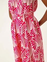 Roman Pink Abstract Strappy Jumpsuit - Image 5 of 5