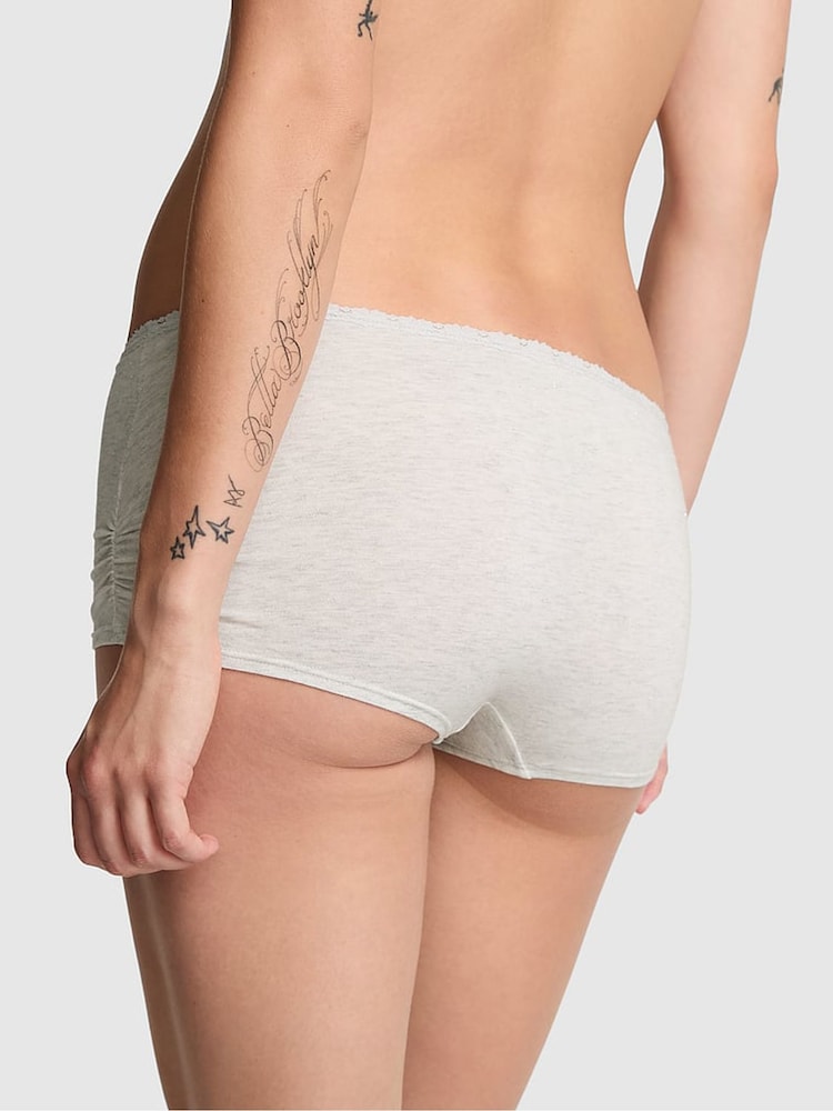 Victoria's Secret Pink Heather Snow White Boyshort Cotton Knickers - Image 2 of 2 Victoria's Secret Pink Heather Snow White Boyshort Cotton Knickers - Image 2 of 2